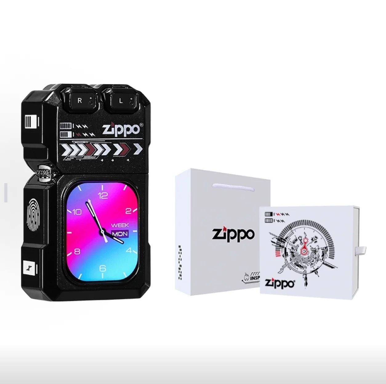 Zippo Smart Lighter w/ Bluetooth Earbuds & Screen – Unique Gadget