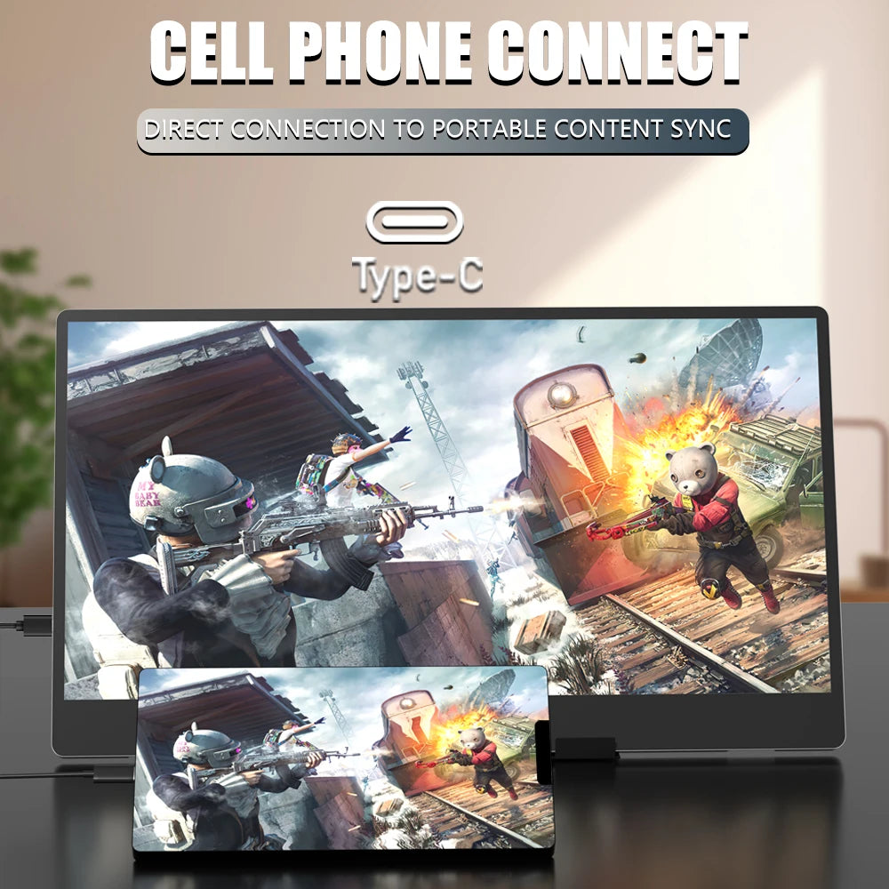 F140-S36 Portable Display 14 Inch 60Hz Resolution 1366*768 TN Panel 250cd/㎡ Brightness 3ms Response Portable Monitor