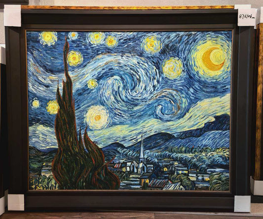 1:1 Hand-Painted Van Gogh Style Oil Painting w/ Replica Frame 88x106cm