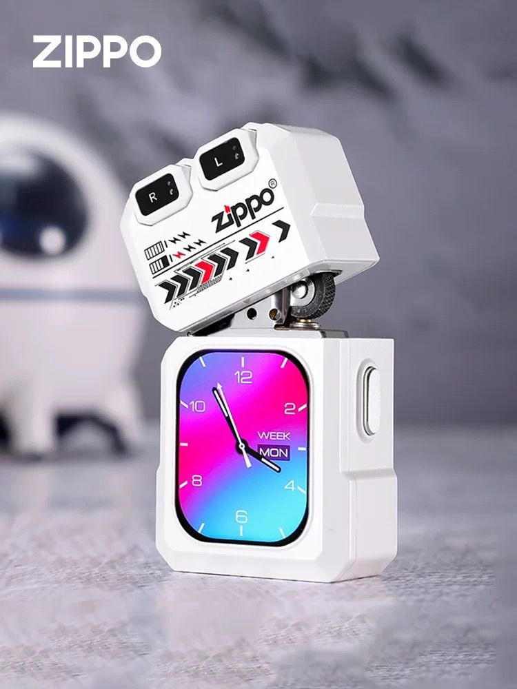 Zippo Smart Lighter w/ Bluetooth Earbuds & Screen – Unique Gadget