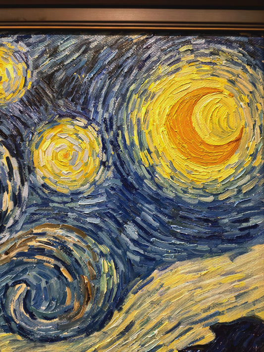 1:1 Hand-Painted Van Gogh Style Oil Painting w/ Replica Frame 88x106cm