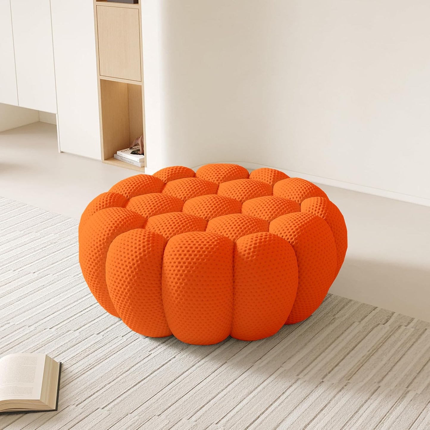 OF Bubble Sofa, 98.43" Breathable Mesh Curved Couch for Living Room, Office and Apartment