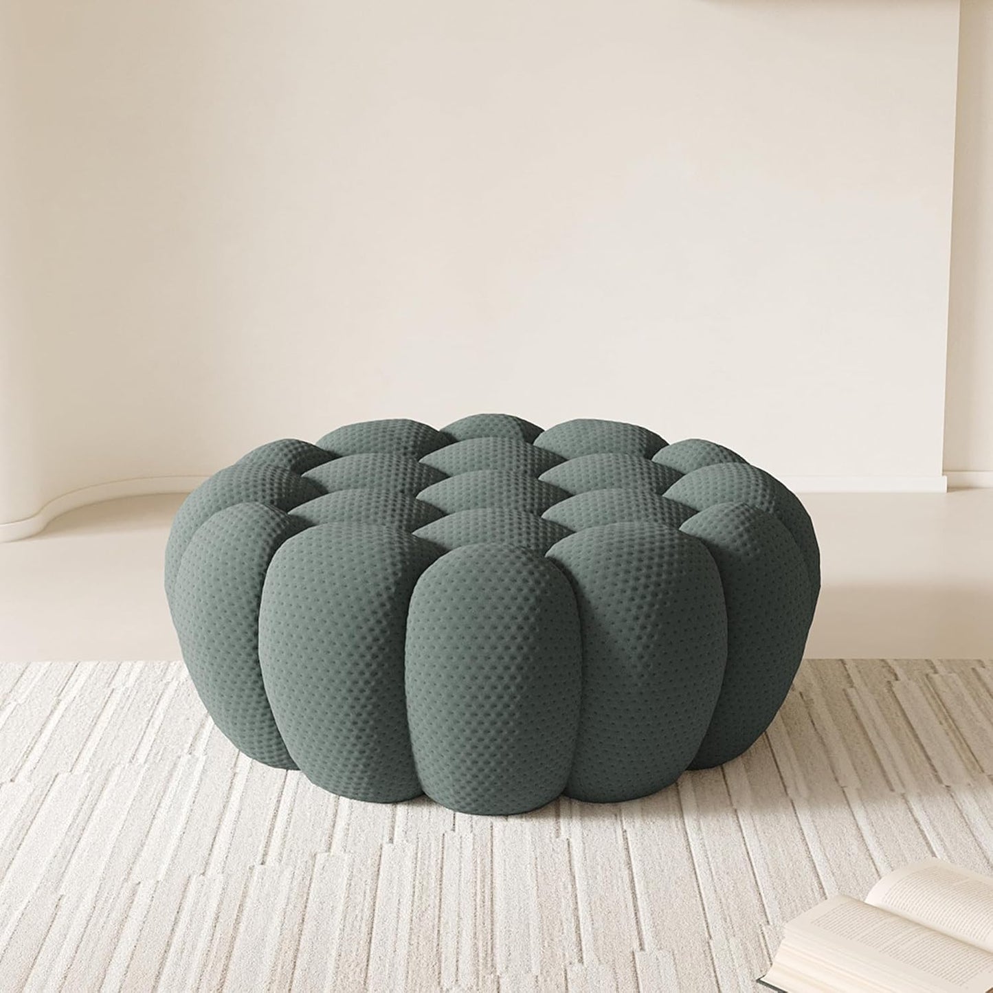 OF Bubble Sofa, 98.43" Breathable Mesh Curved Couch for Living Room, Office and Apartment