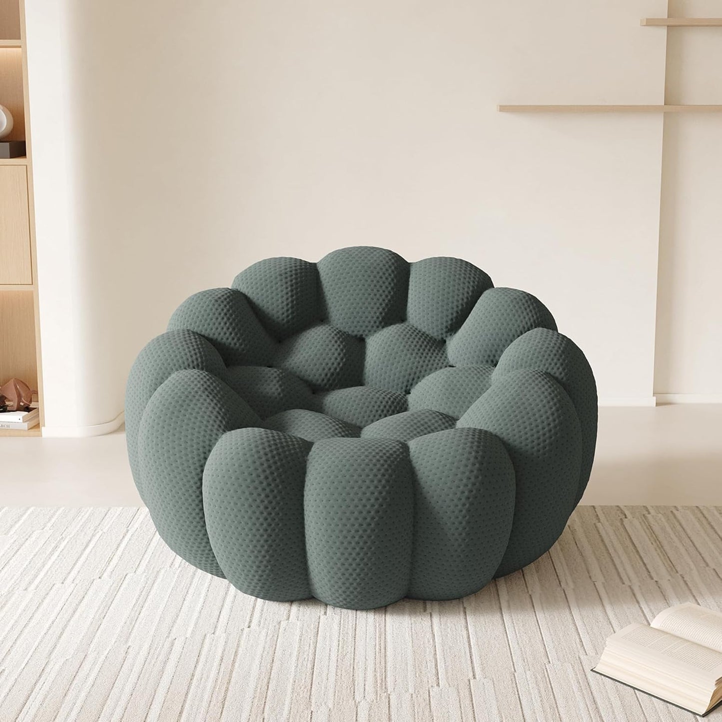 OF Bubble Sofa, 98.43" Breathable Mesh Curved Couch for Living Room, Office and Apartment